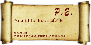 Petrilla Euszták névjegykártya